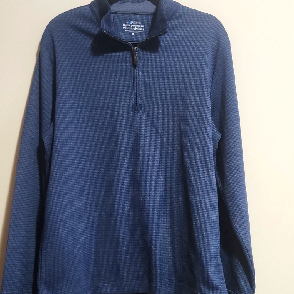 NEW Men's Vineyard Vines Navy OTG Bluffs Performance Quarter Zip-Up   Meduim